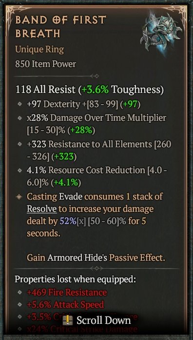 Diablo 4 Band of First Breath card
