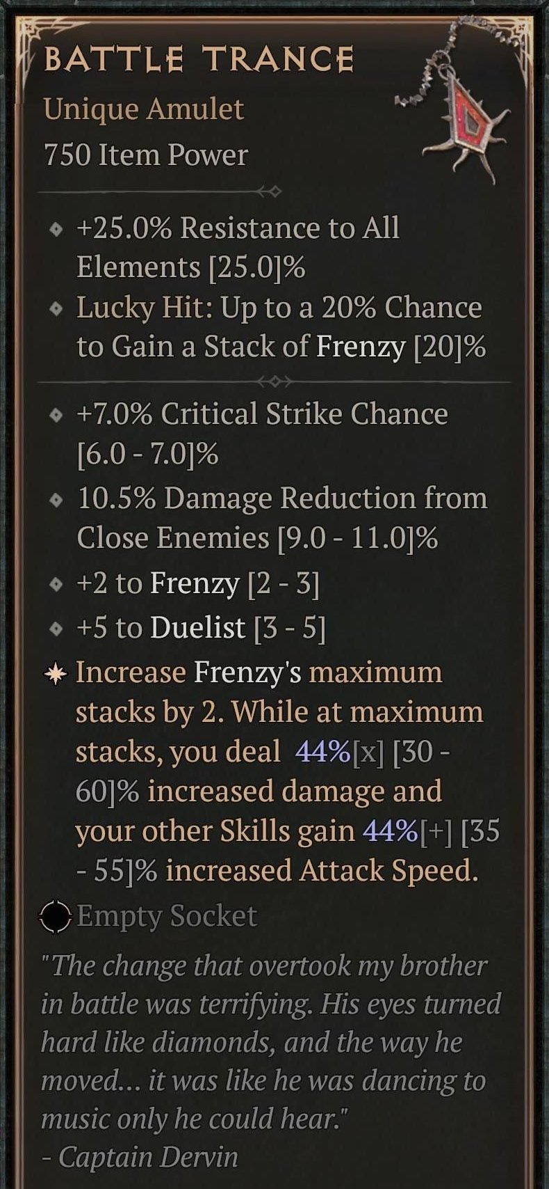 Diablo 4 Battle Trance card