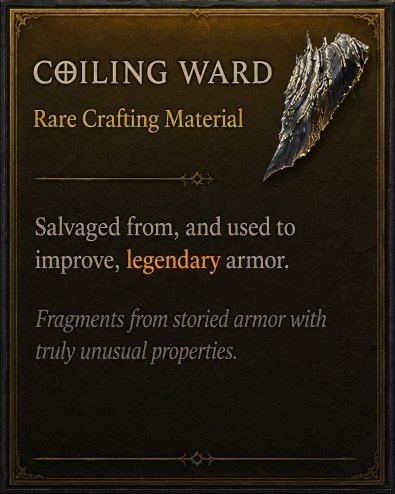 Diablo 4 Coiling Ward Material card