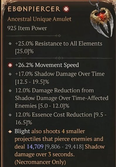 Diablo 4 Ebonpiercer card