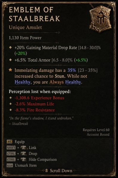 Diablo 4 Emblem of Staalbreak card
