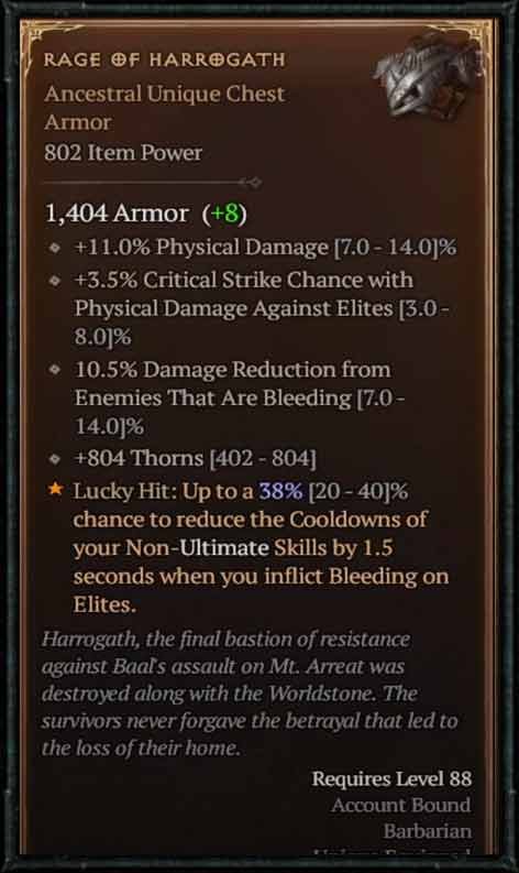 Diablo 4 Rage of Harrogath: Unique Chest card