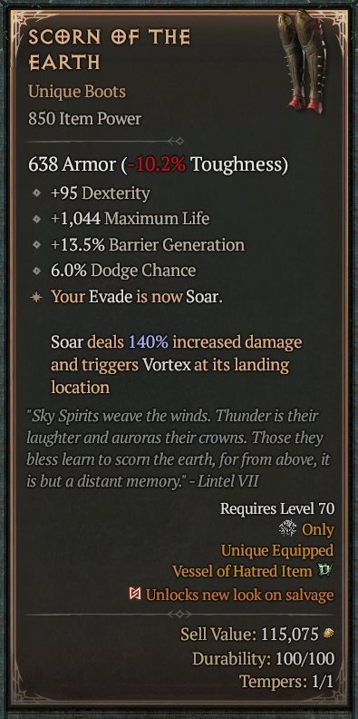 Diablo 4 Scorn of the Earth card