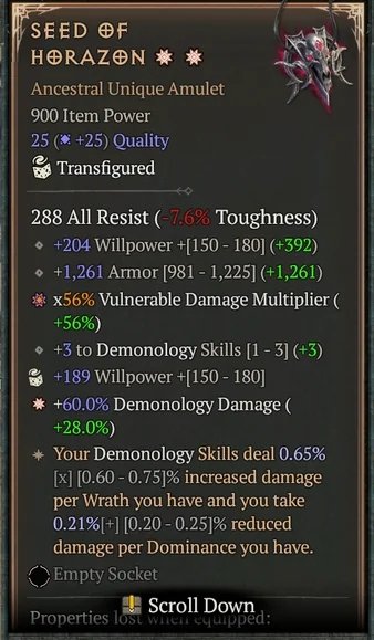Diablo 4 Seed of Horazon card