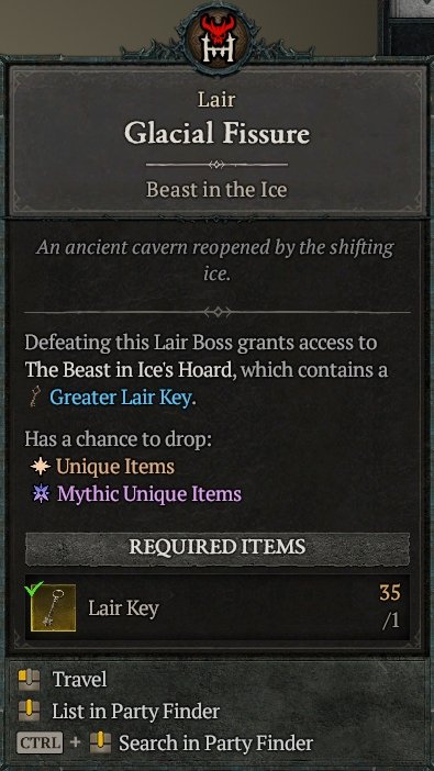 Diablo 4 The Beast in the Ice boss card