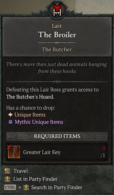 Diablo 4 The Butcher boss card