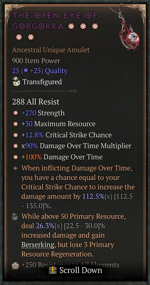 Diablo 4 The Open Eye of Gorgorra card