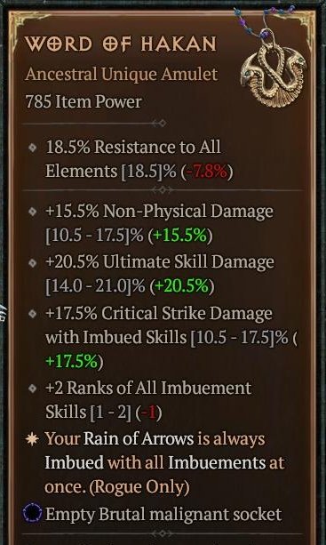 Diablo 4 Word of Hakan card