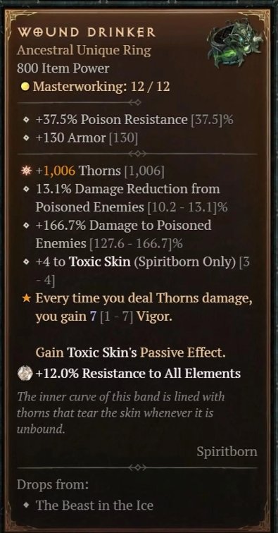 Diablo 4 Wound Drinker card