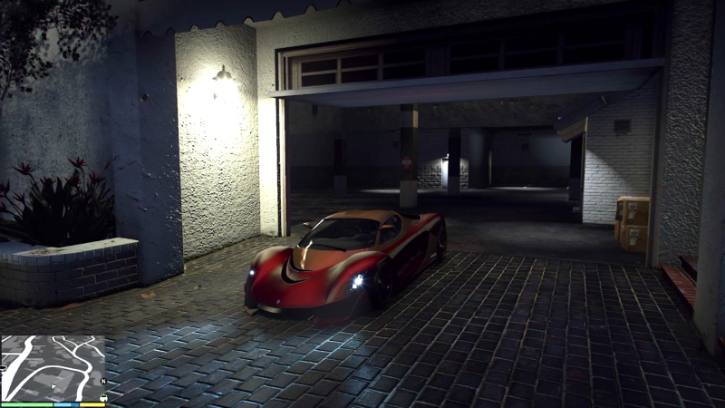 GTA 5 sport cars and supercars parked in Gentry Manor garage