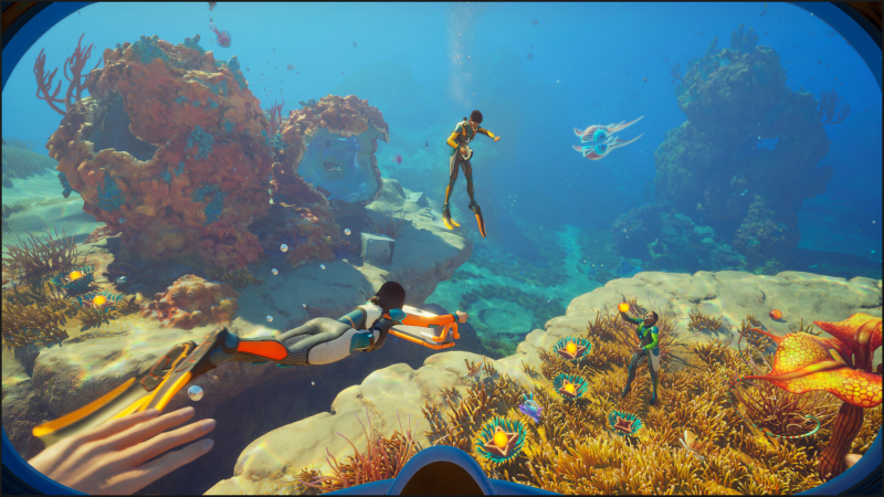 Players exploring the alien ocean world in Subnautica 2 co-op mode